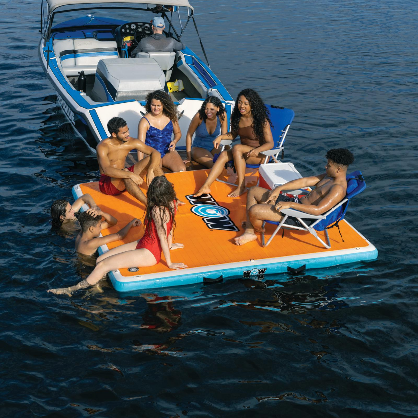 WOW Sports 8'x8'x6" Drop Stitch Vacation Station Dock with Deckpad