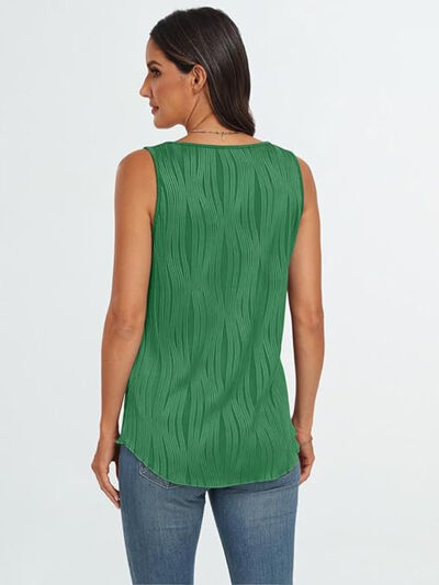 Round Neck Wide Strap Tank - Sybaritic Boutique