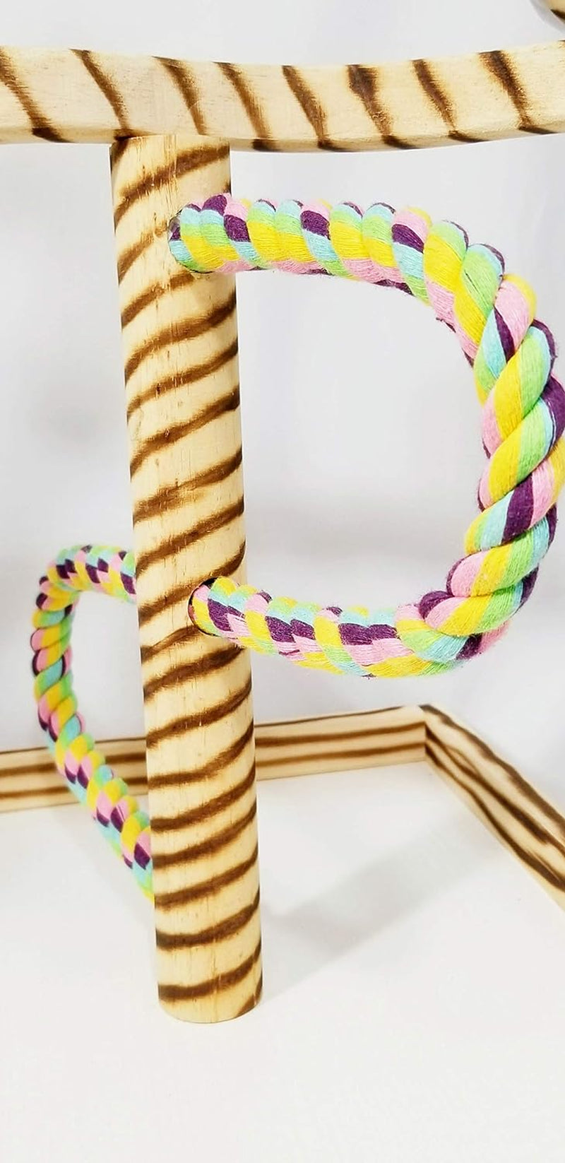 Bird Play Gym Tabletop W Cup, Toy Hanger and Toy, Javan Tigertail Stand- Large