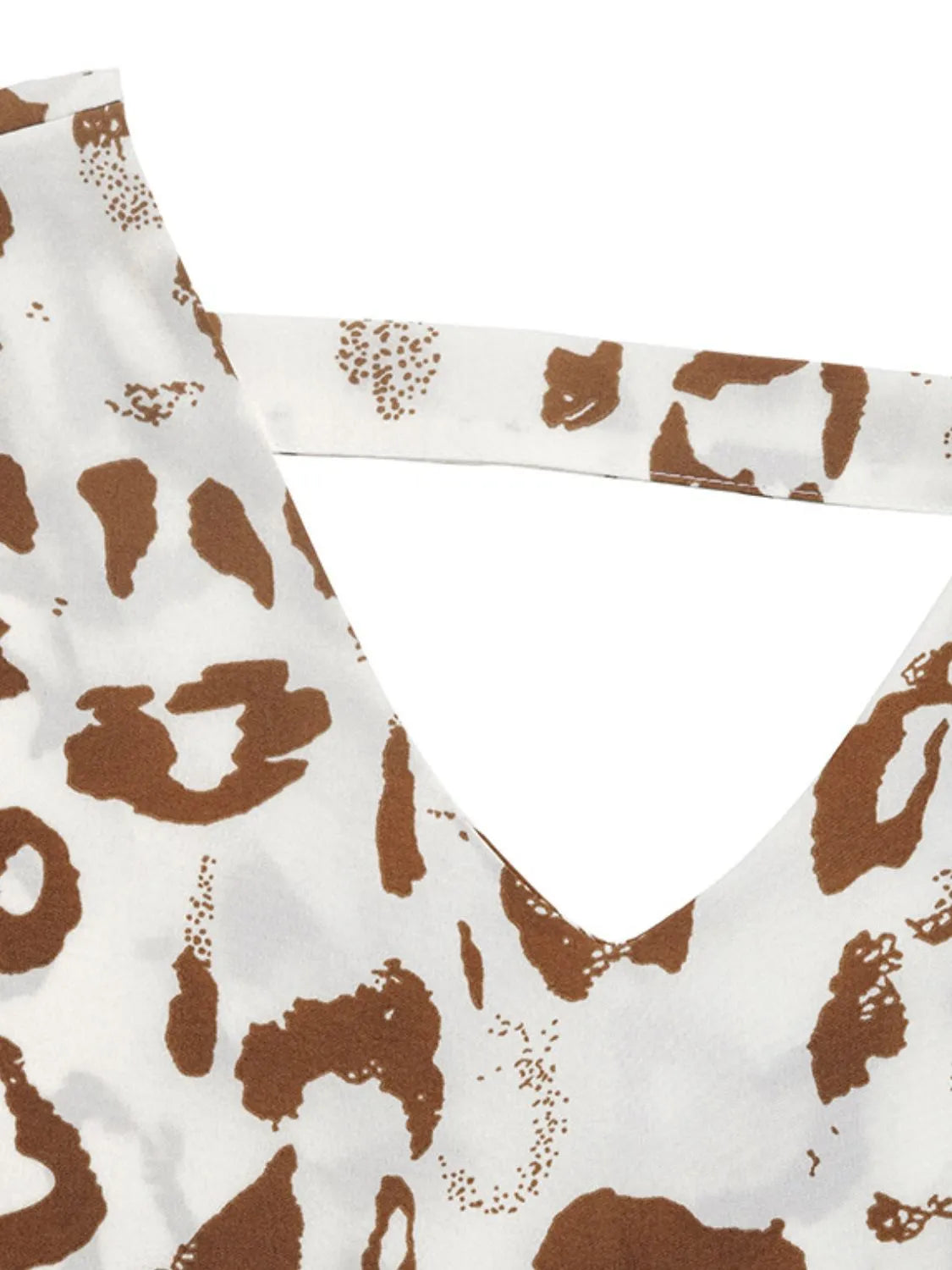 Leopard V-Neck Half Sleeve Blouse