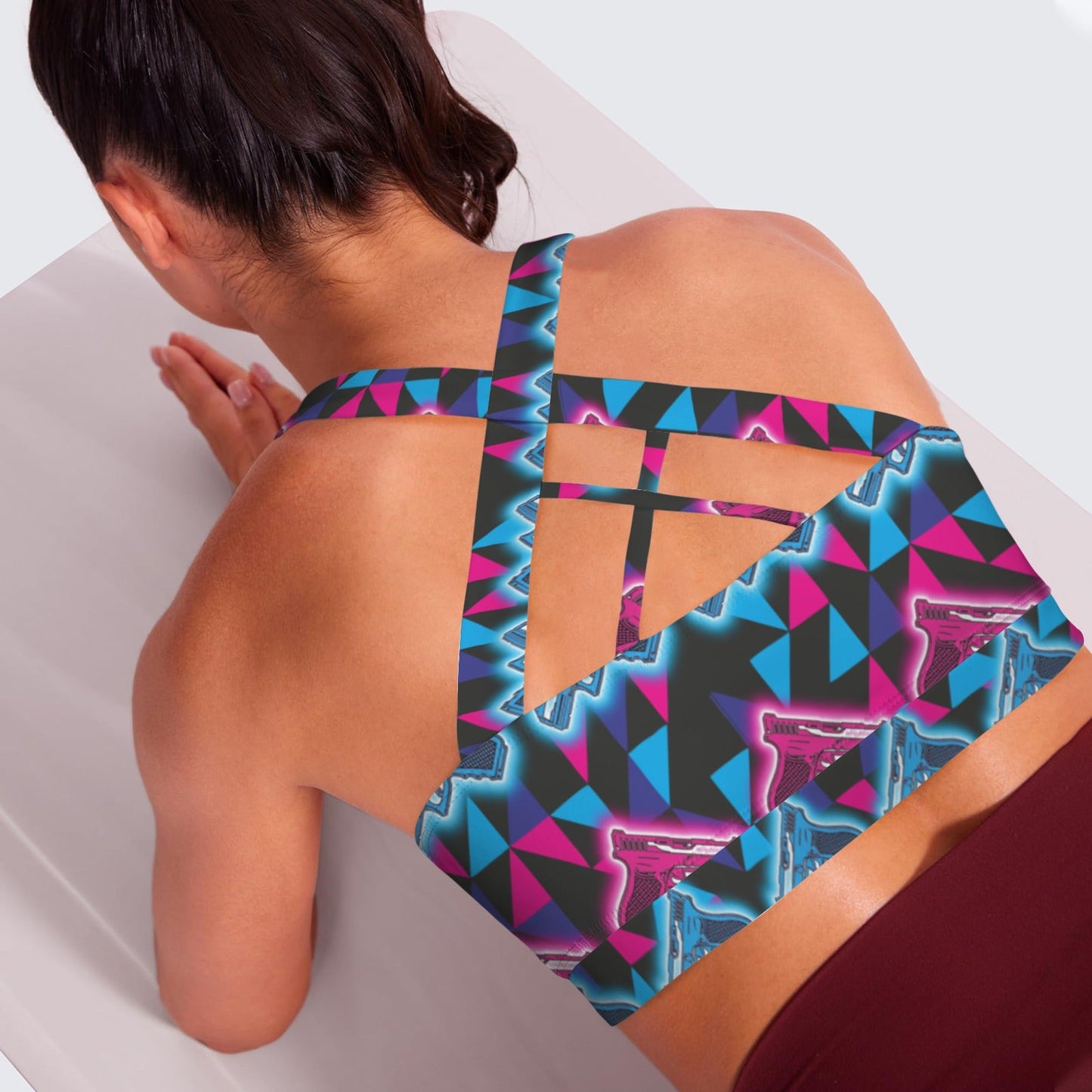 Neon Glocks Crisscross Sports Bra