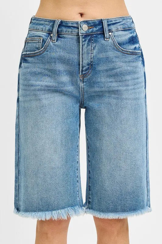 RISEN Full Size Tummy Control Mid Rise Fit Bermuda Plus Size