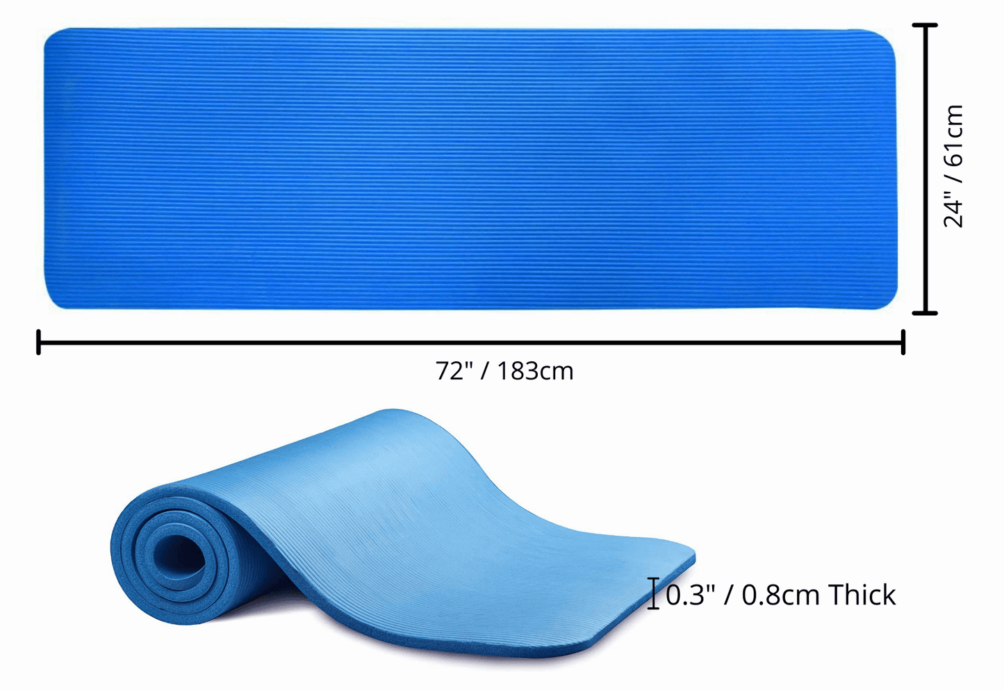 JupiterGear Thick Yoga and Pilates Exercise Mat with Carrying Strap