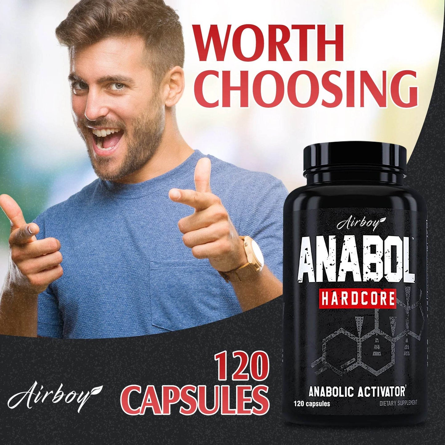 Anabol Hardcore Muscle Supplement - 120 Capsules Muscle Mass Power