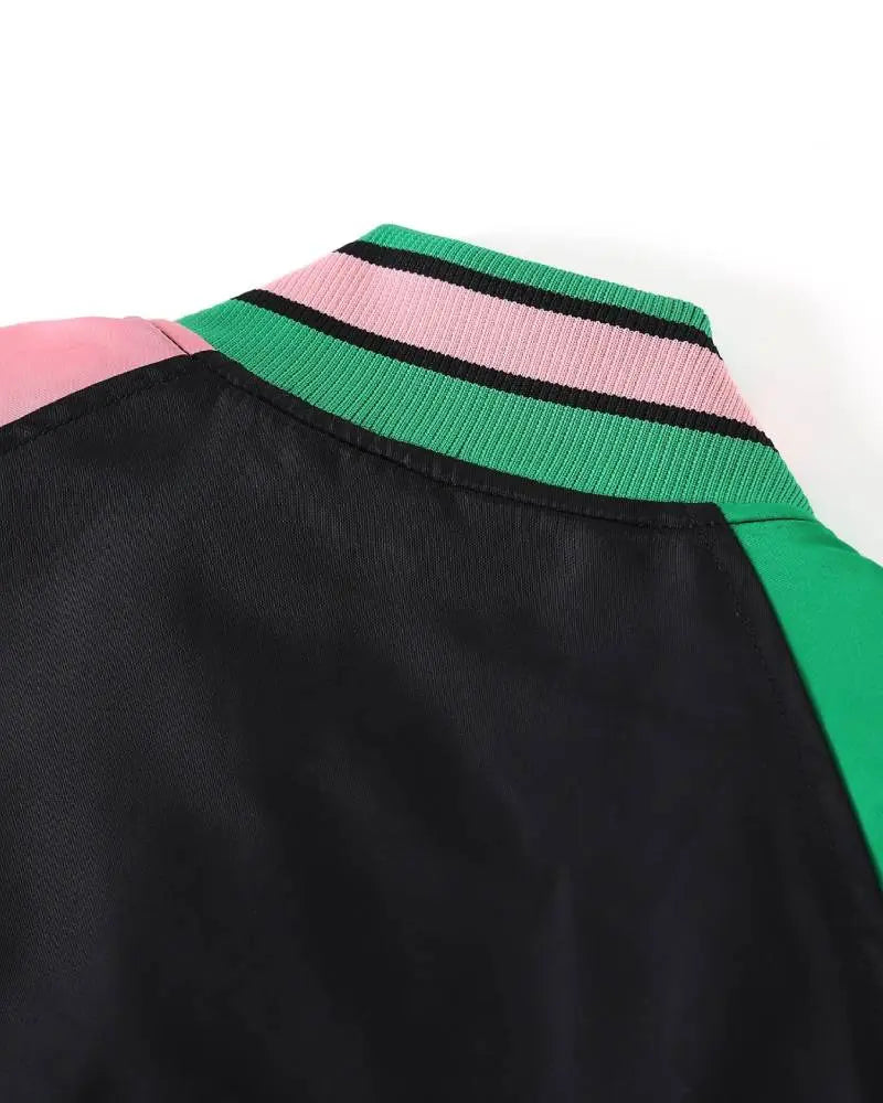 AKA Black Custom Lining Bomber Jacket