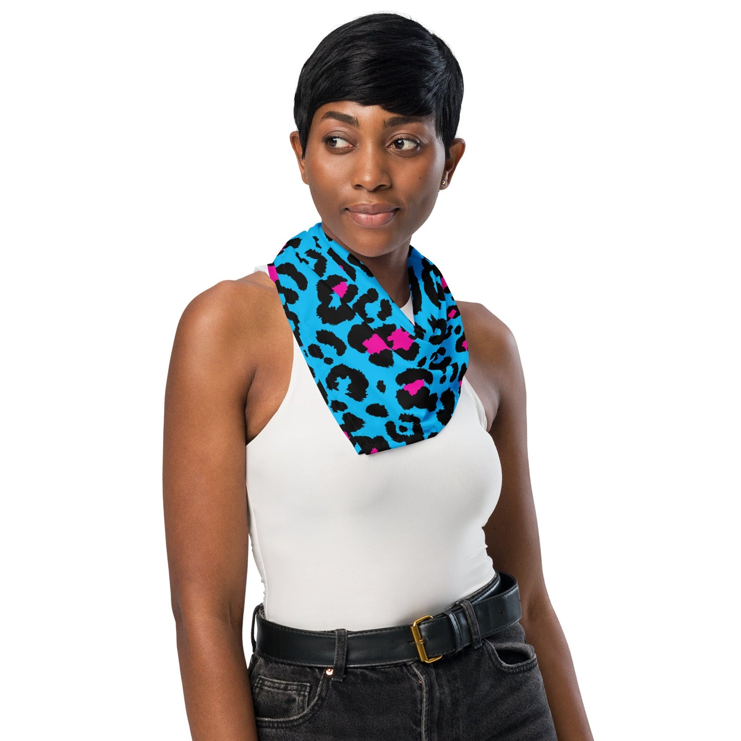 Blue Leopard Bandana