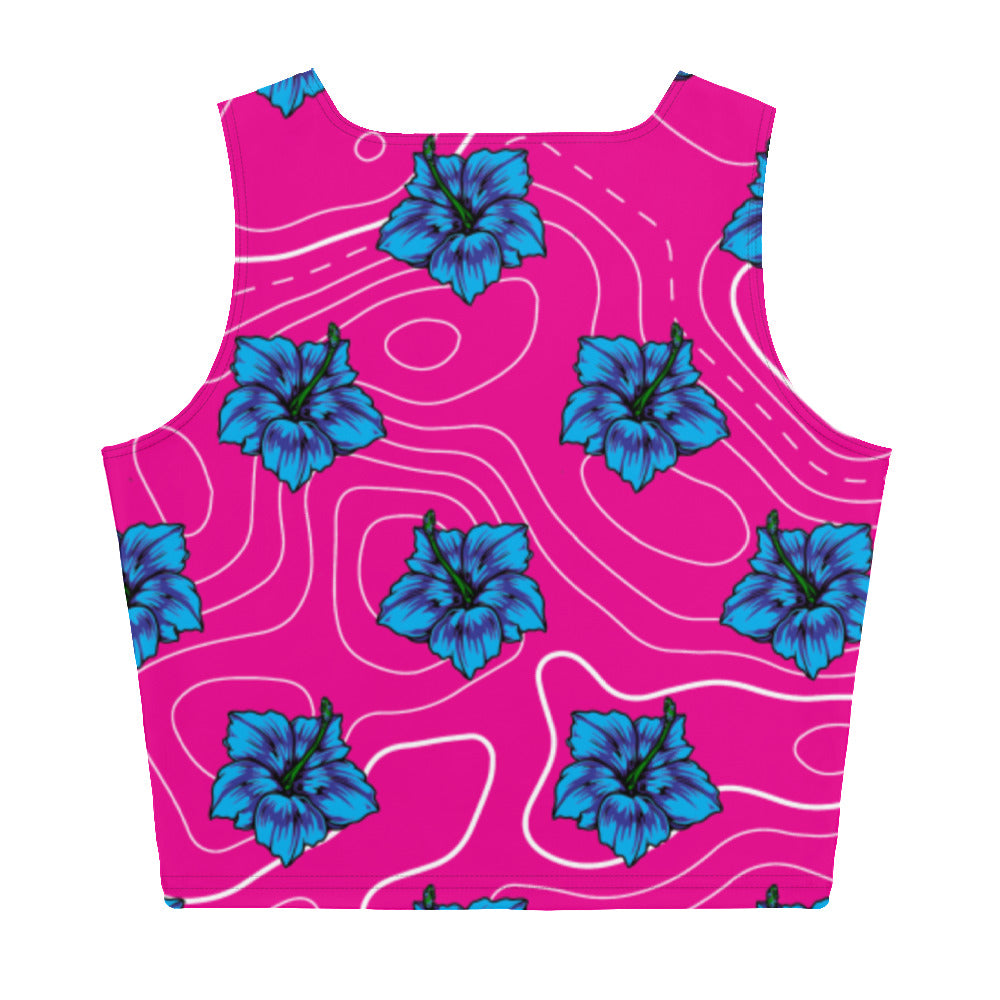 Pink Hibiscus Crop Top