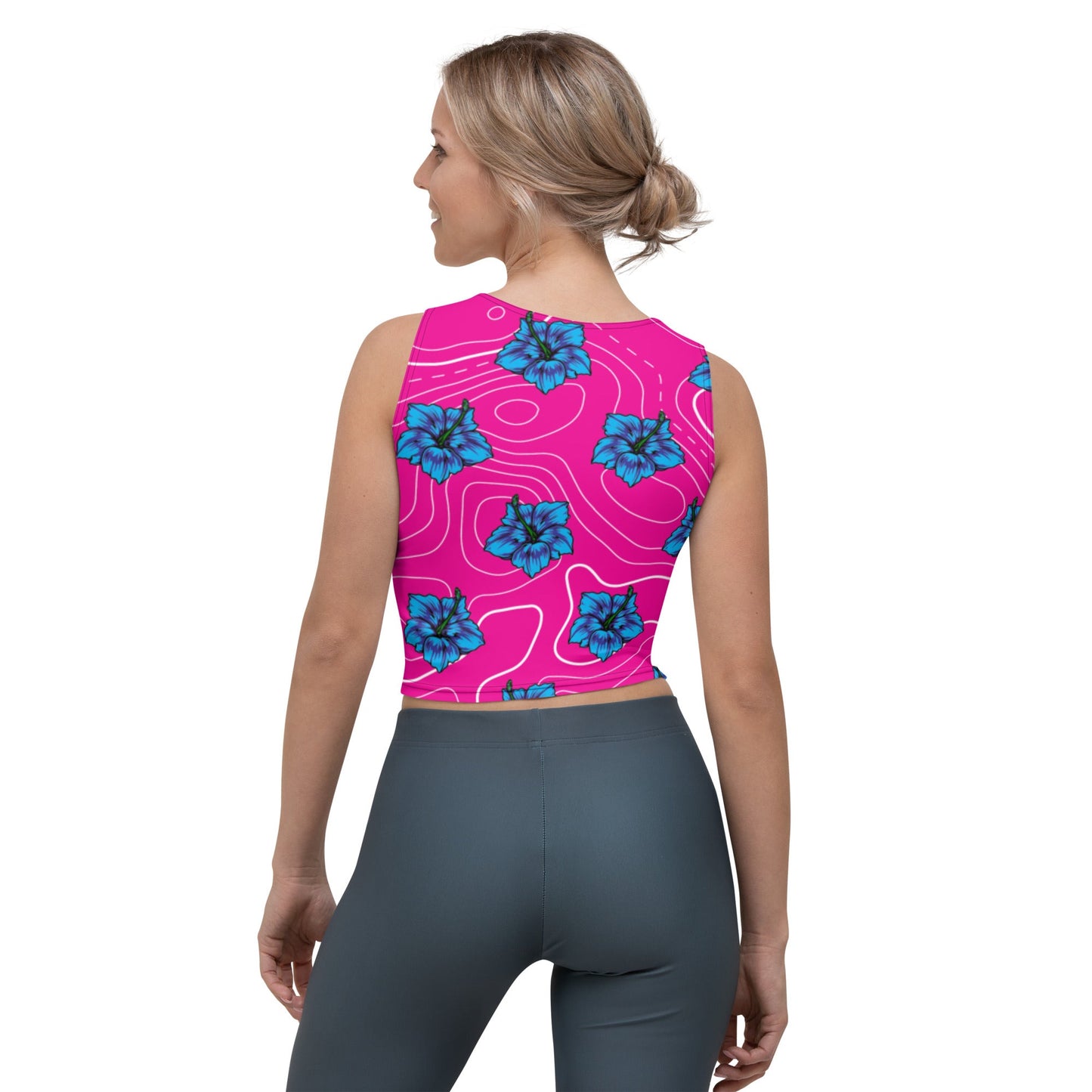 Pink Hibiscus Crop Top
