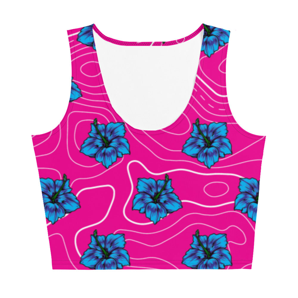 Pink Hibiscus Crop Top