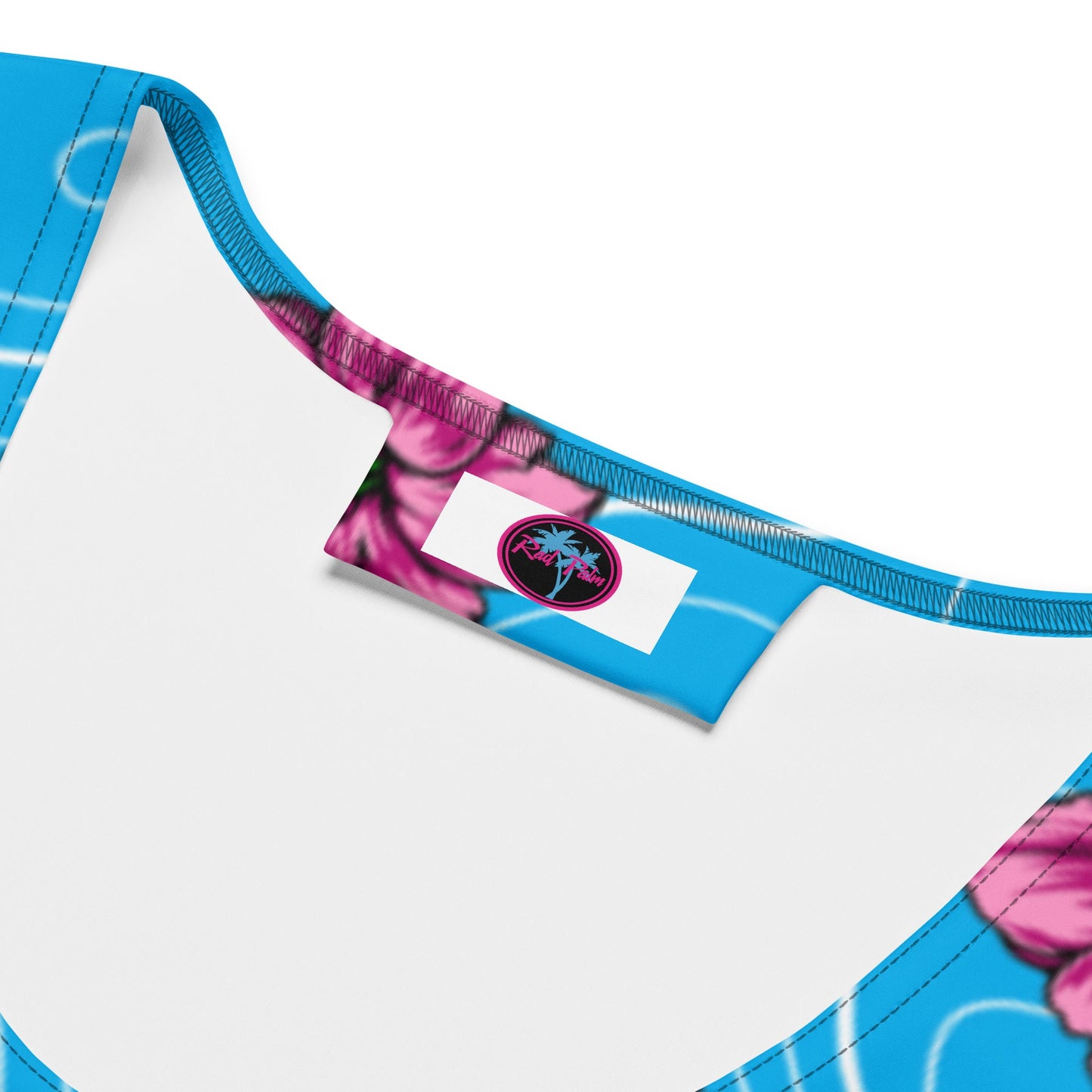 Blue Hibiscus Crop Top
