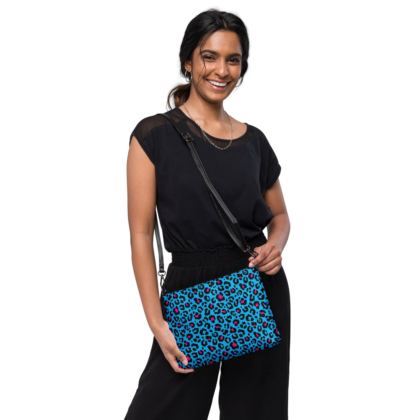Blue Leopard Crossbody Bag