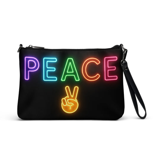 Neon Peace Crossbody Bag – Colorful Festival Side Bag