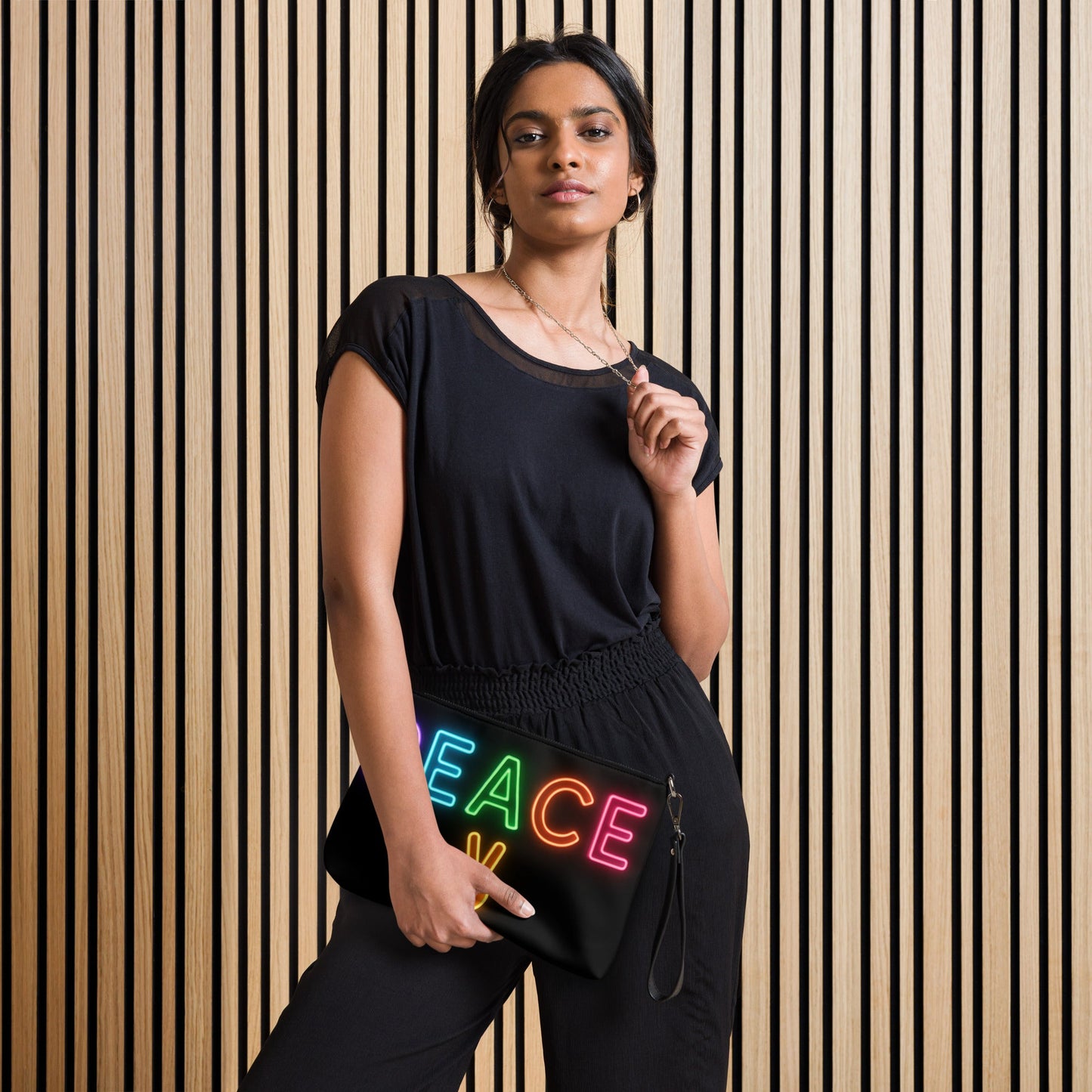 Neon Peace Crossbody Bag – Colorful Festival Side Bag