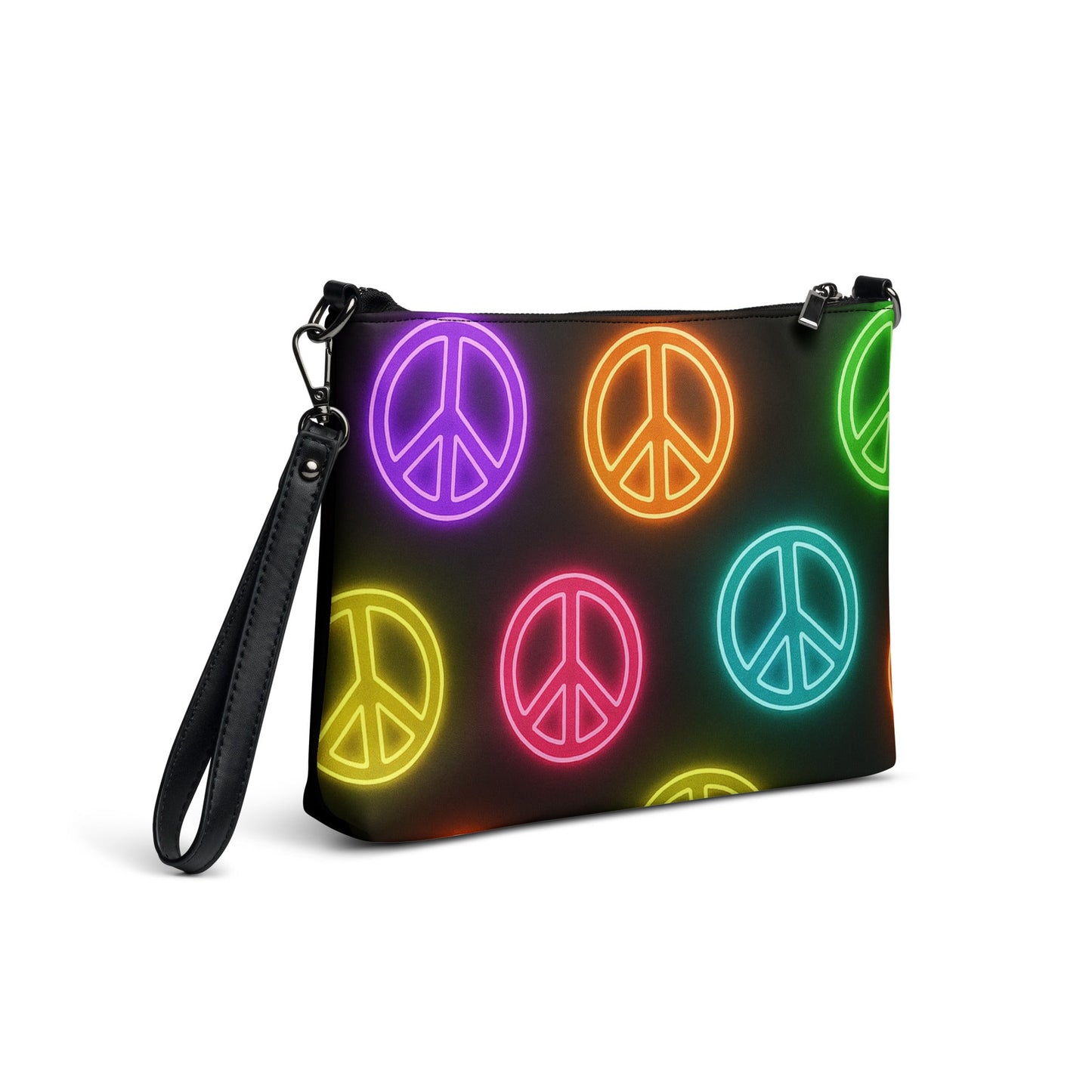 Neon Peace Crossbody Bag – Colorful Festival Side Bag