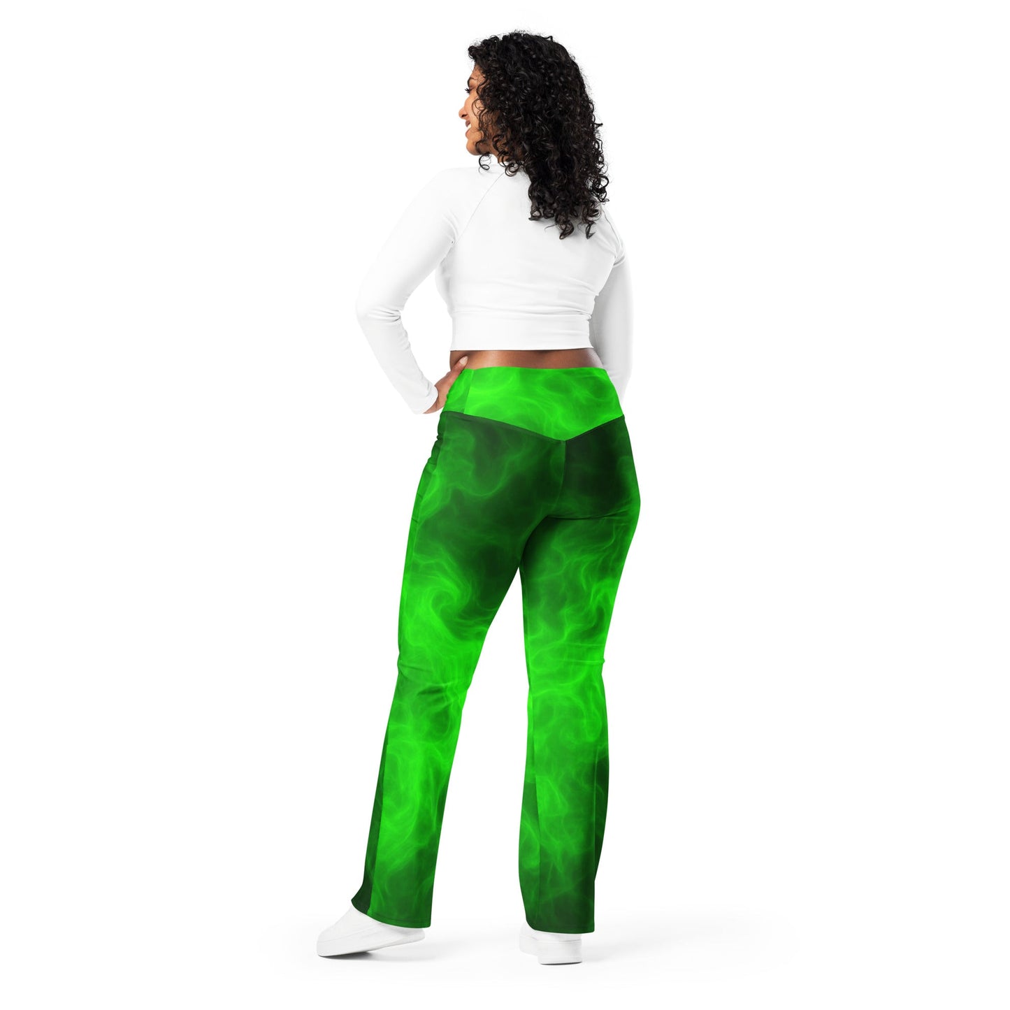 Green smoke Flare leggings