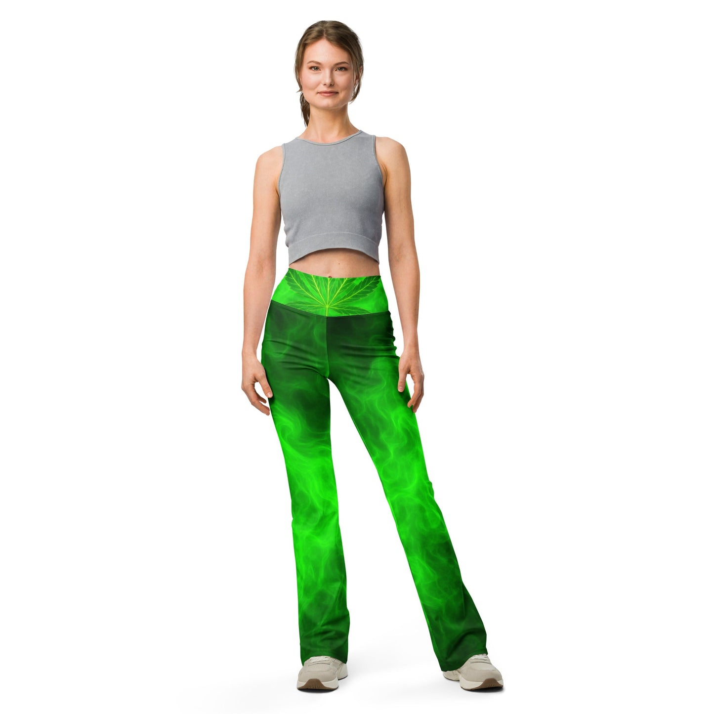 Green smoke Flare leggings