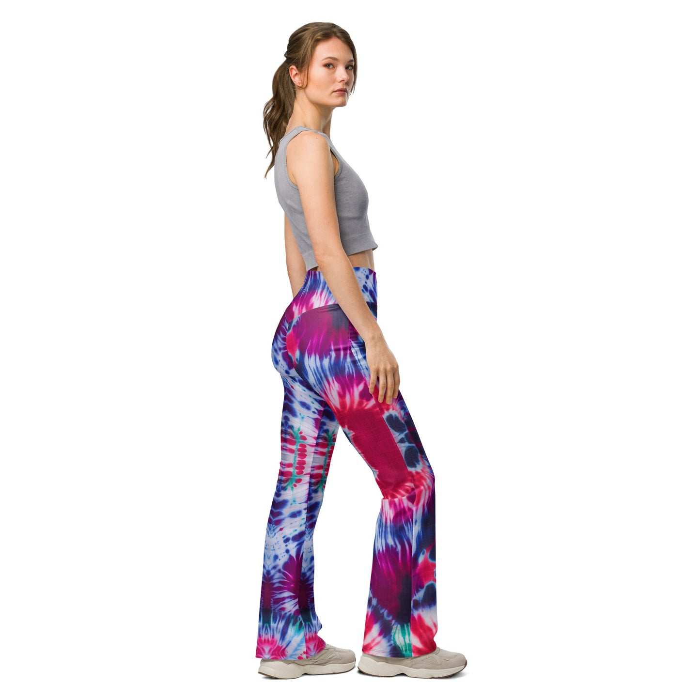 Shibori Petals High Waist Flare Leggings