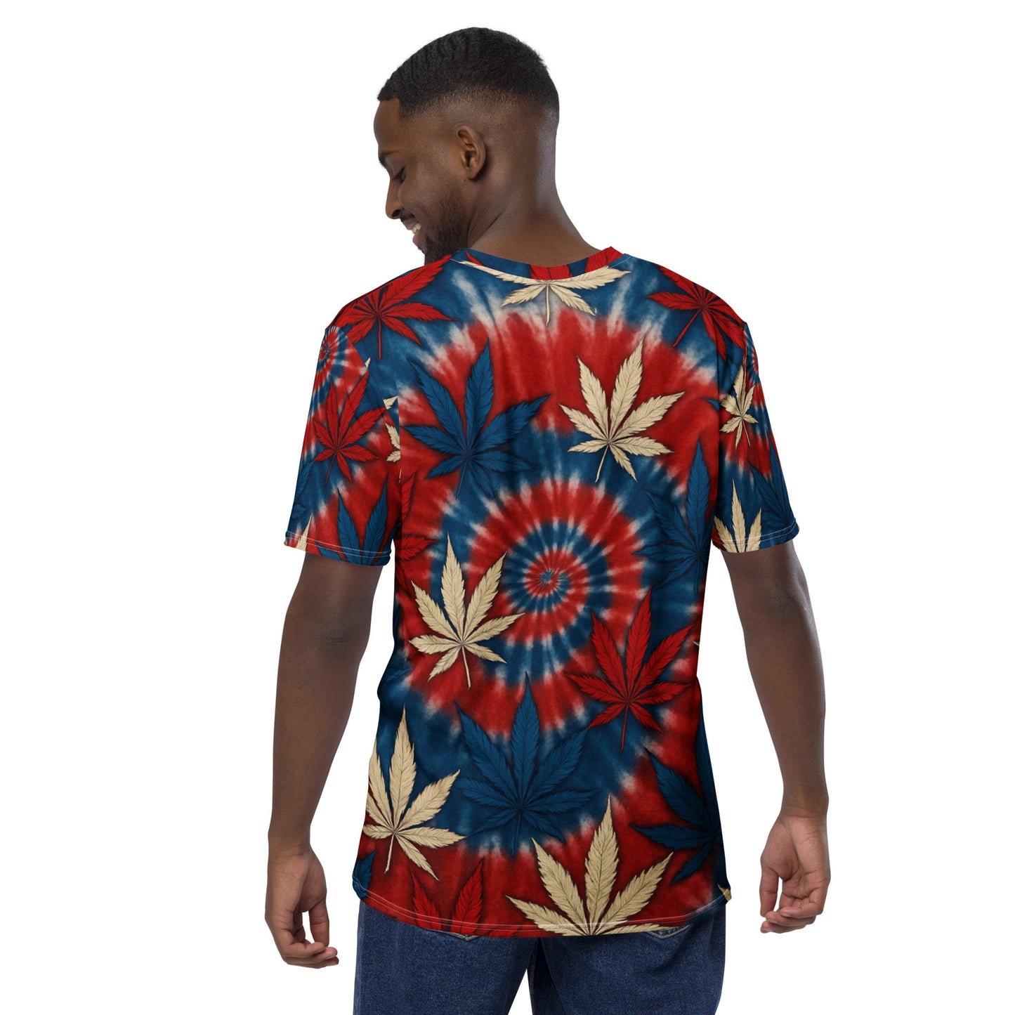 Red White & blue tie-dye 420 t-shirt