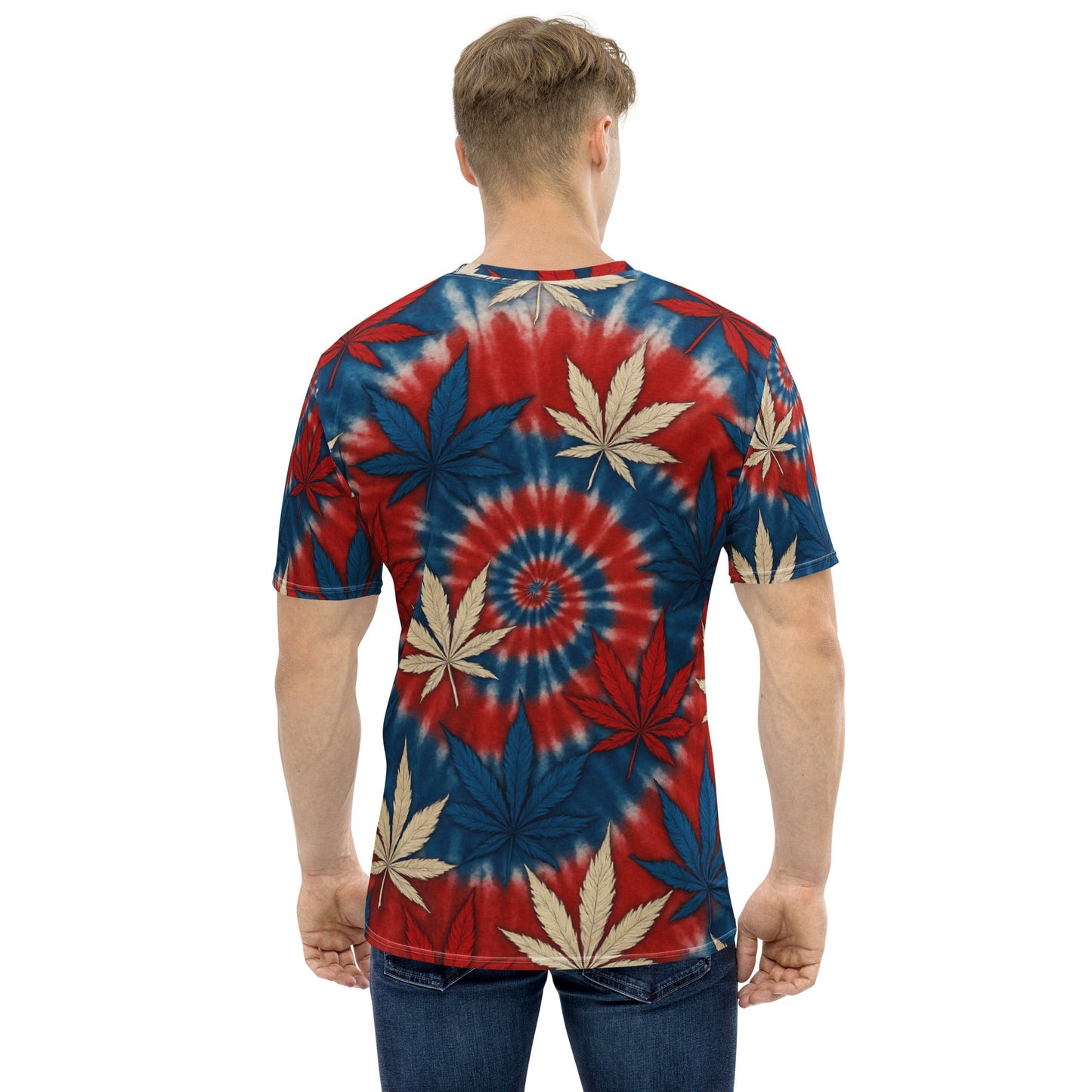 Red White & blue tie-dye 420 t-shirt