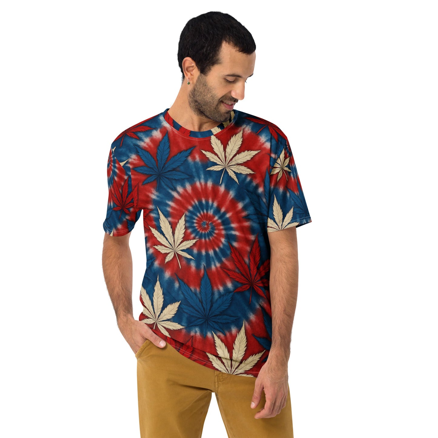Red White & blue tie-dye 420 t-shirt