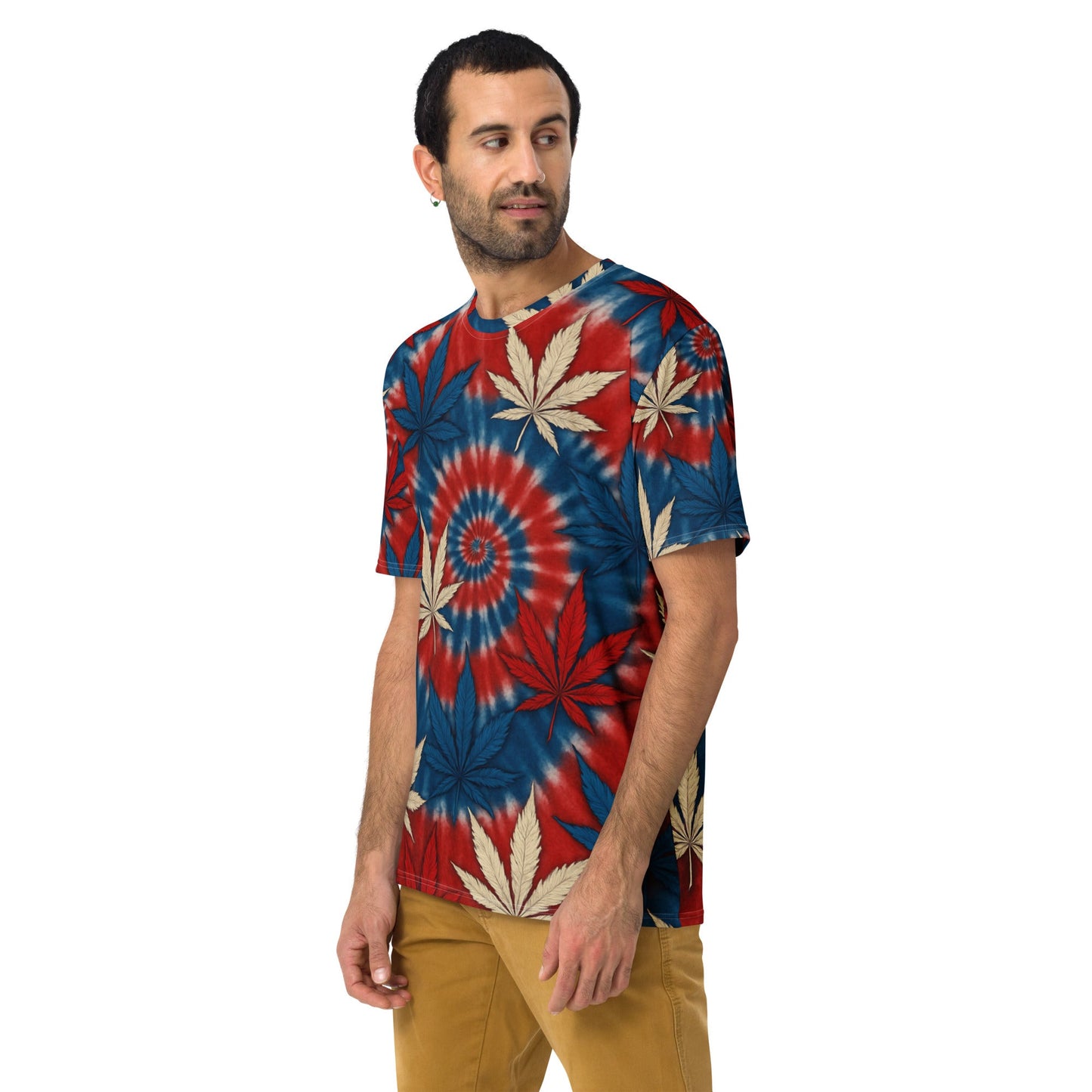 Red White & blue tie-dye 420 t-shirt