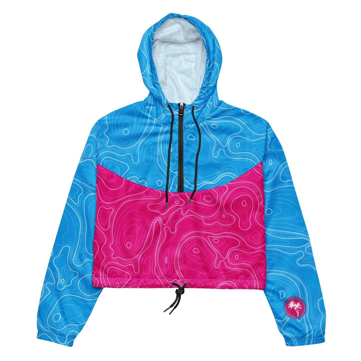 Neon Topographic Women’s Cropped Windbreaker