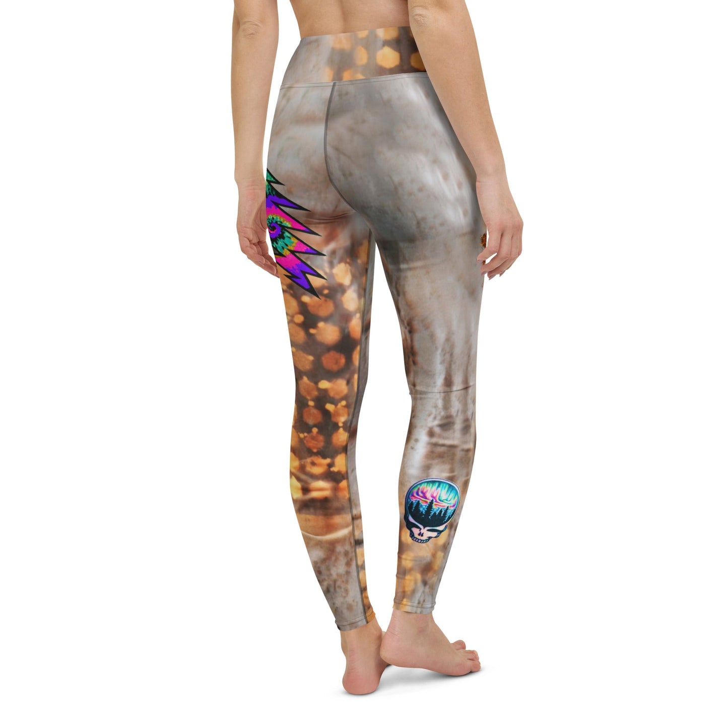 Desert Gold Skully Yoga Leggings
