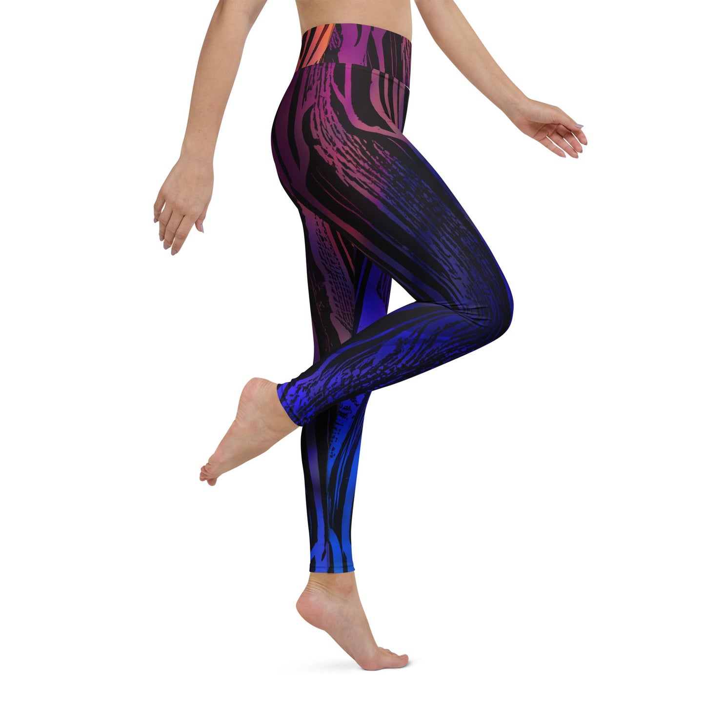Cyberpunk Woodgrain Sherbert High Waist Leggings