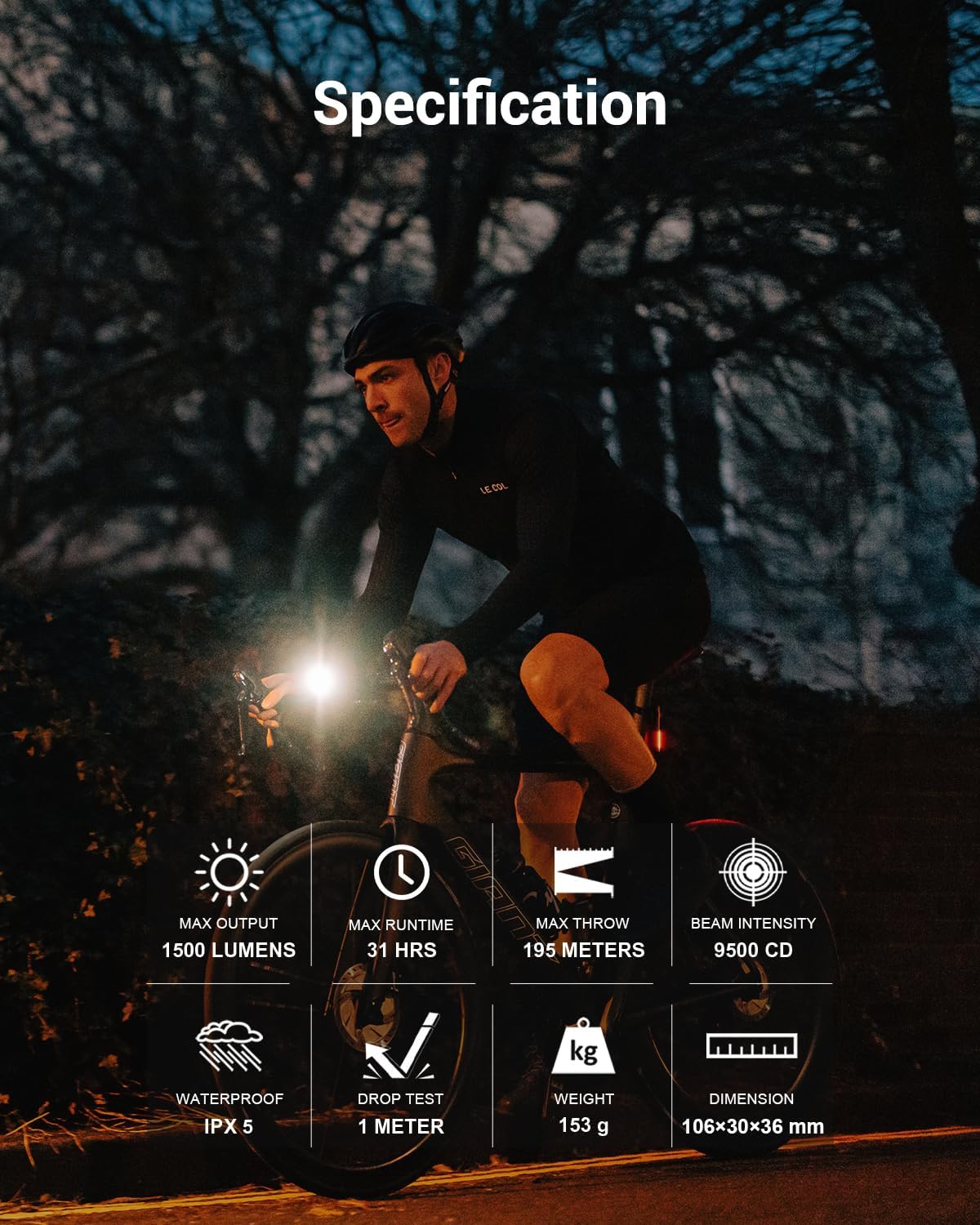Magicshine ALLTY 1500S Bike Lights for Night Riding, Battery Replaceable | USB-C Rechargeable | Wireless &APP Control Compatible with Garmin/GoPro Mount for Road, MTB, Commuter Rider