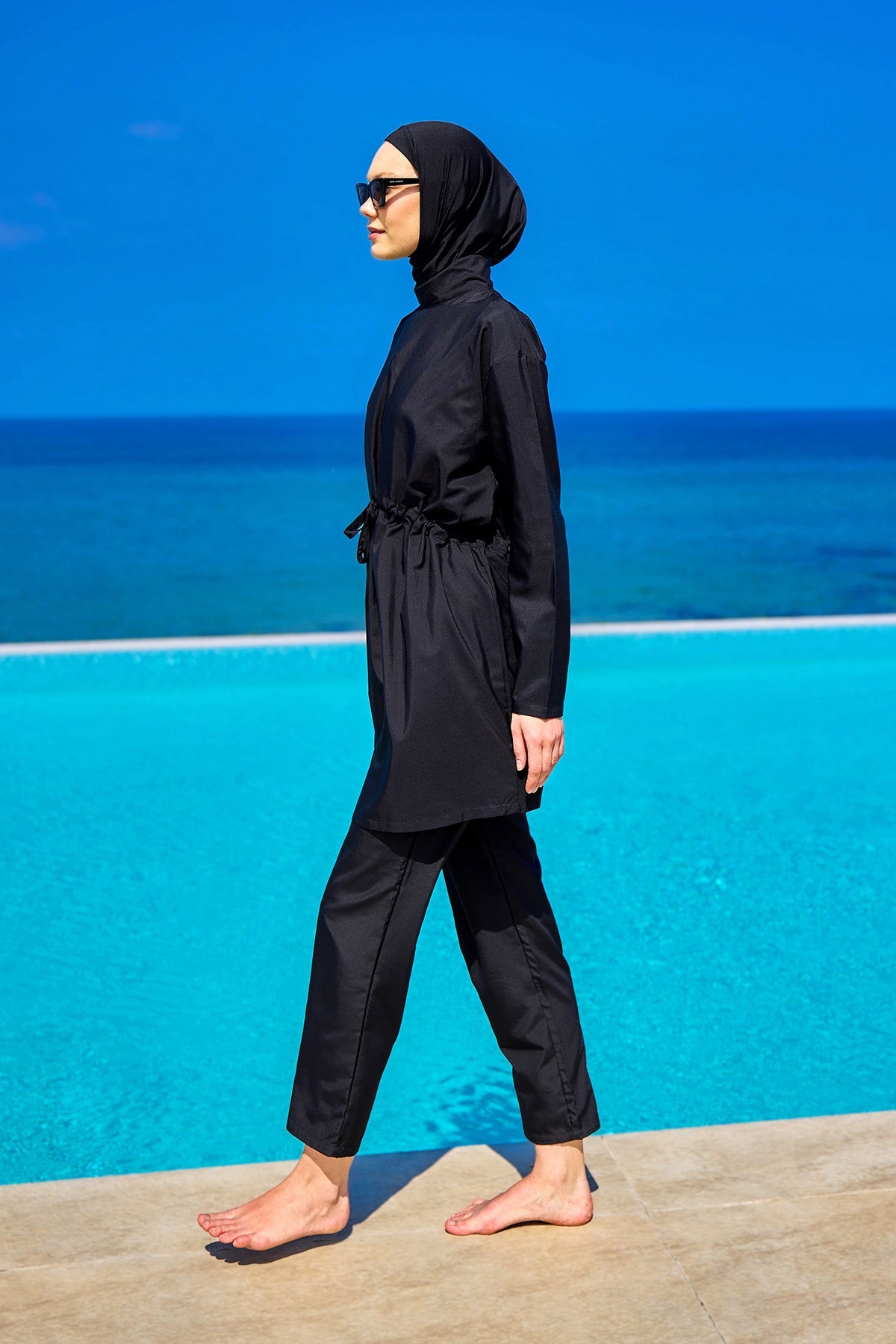 Andalus Full Coverage Burkini Set with Front Ruching A2502-1