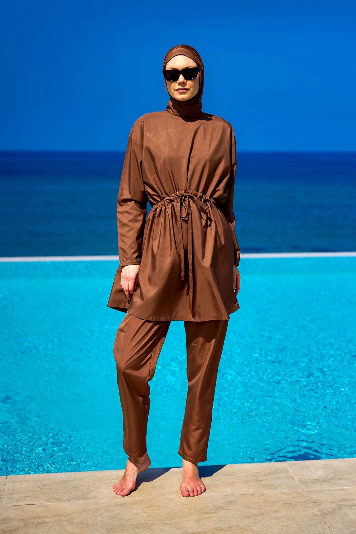 Andalus Full Coverage Burkini Set with Front Ruching A2502-3