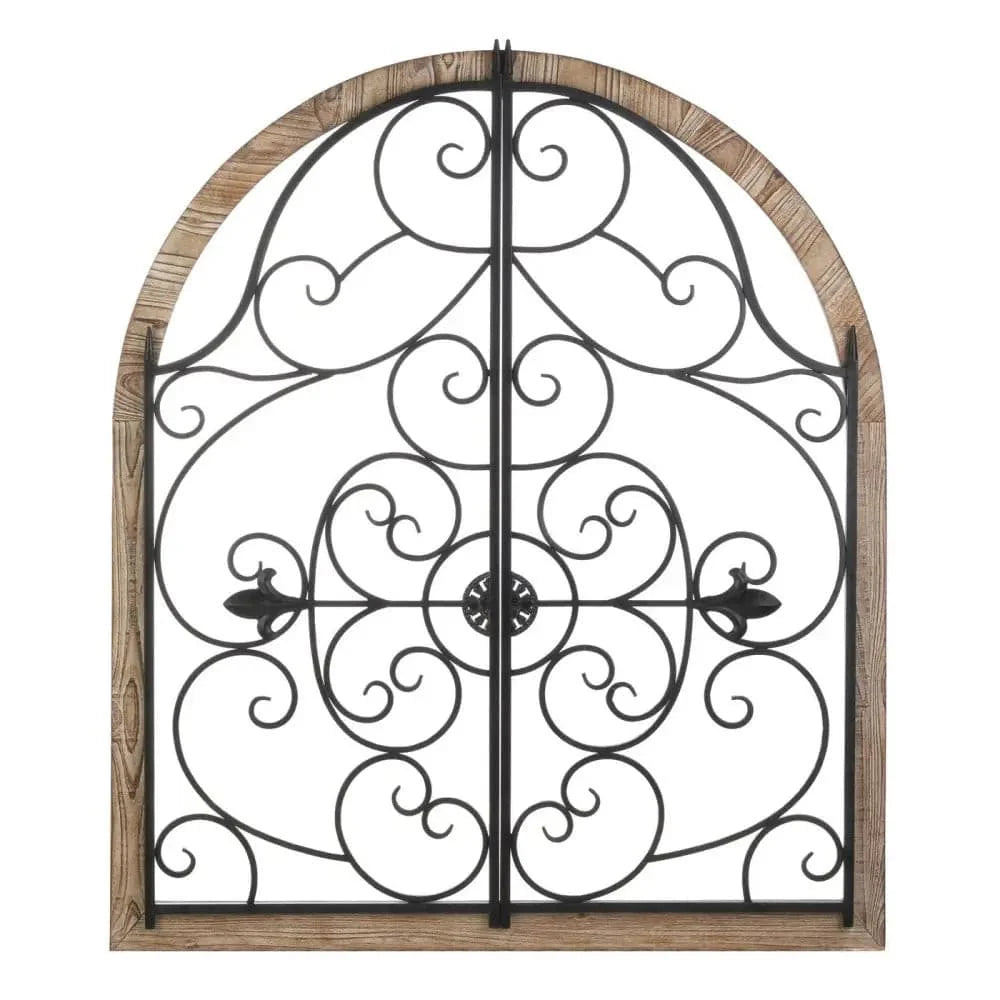 Arched Wood and Iron Wall Decor