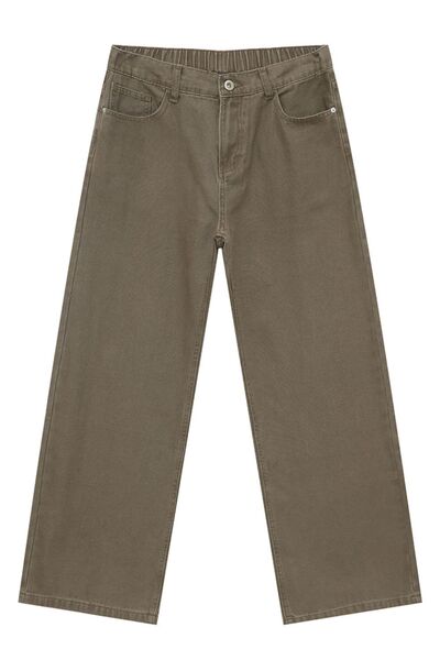 Straight-Leg Jeans with Back Elasticated Waistband