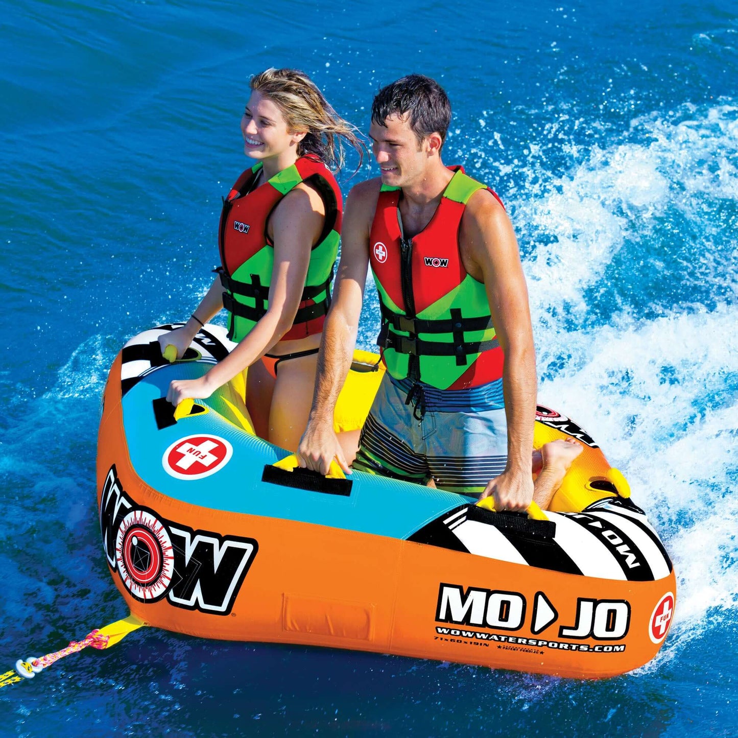 WOW Sports Mojo 1-2 Person Towable Water Tube For Pool and Lake (16-1060)
