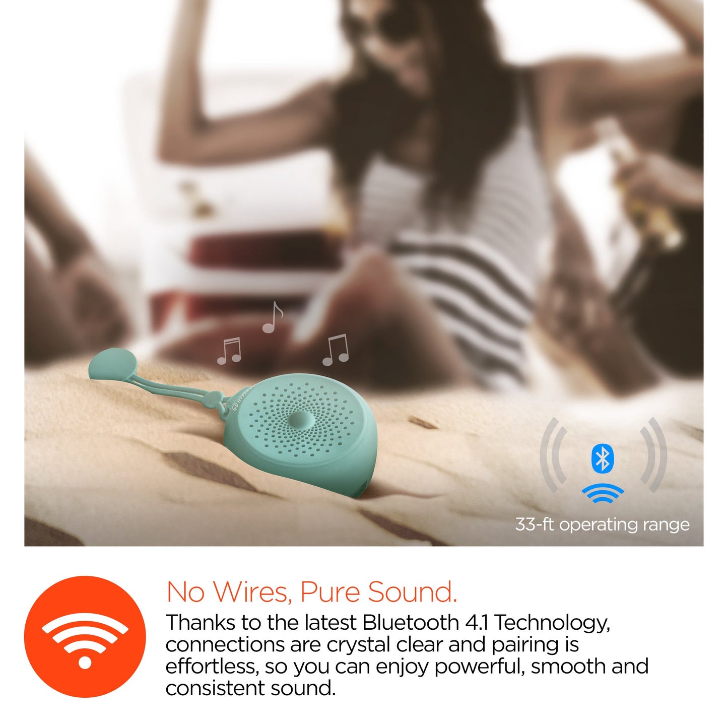 HyperGear Splash Water Resistant Wireless Speaker for Camping (SPLASH-PRNT)