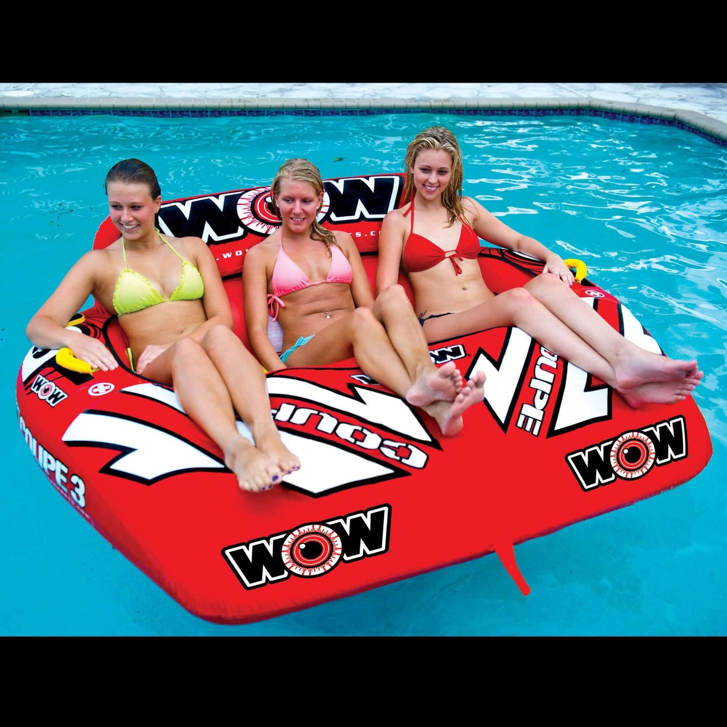 WOW Sports 3 Person Coupe Cockpit Towable Water Tube For Pool and Lake (15-1040)