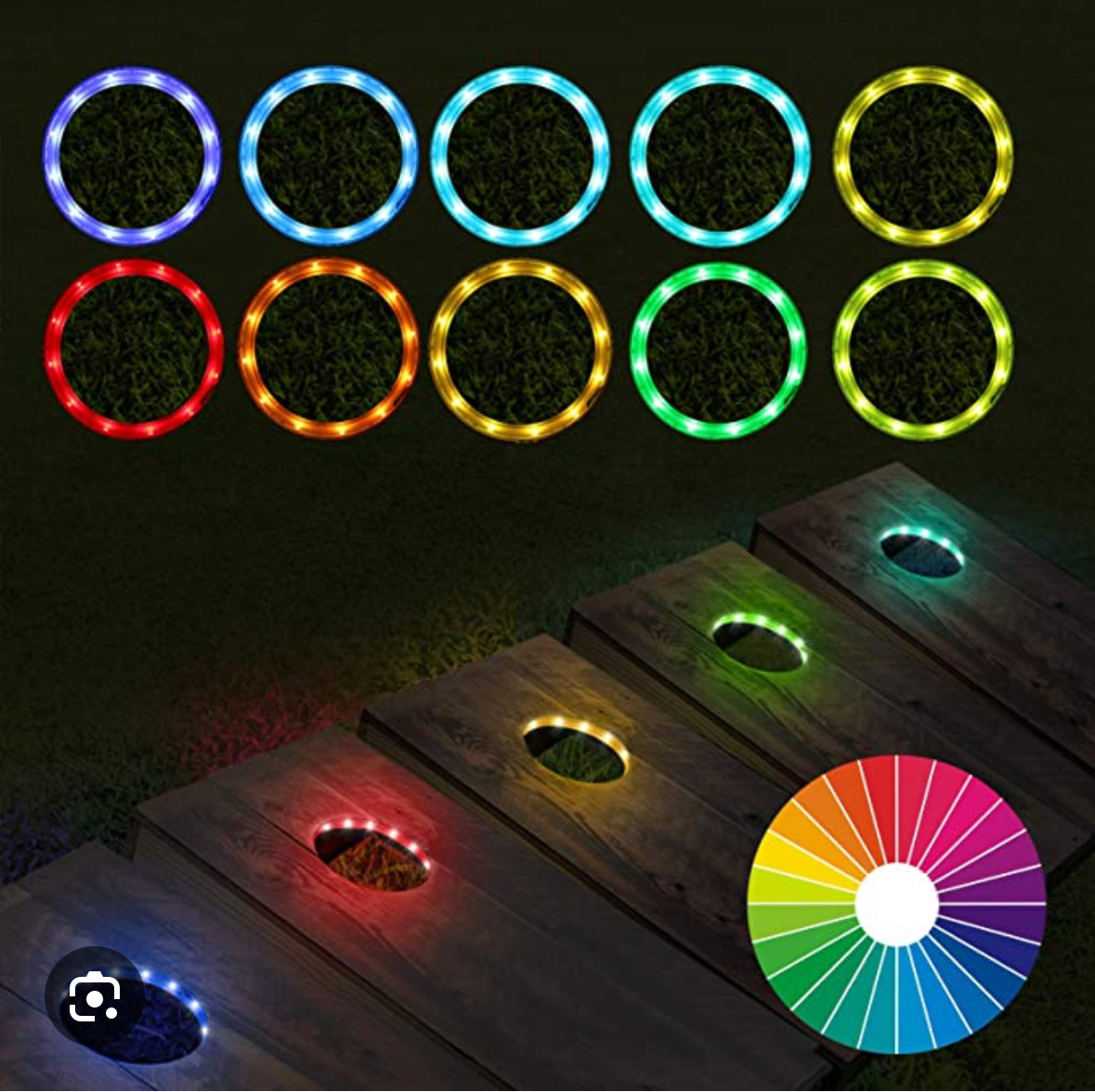 Multi Color Neon Striped Cornhole Boards