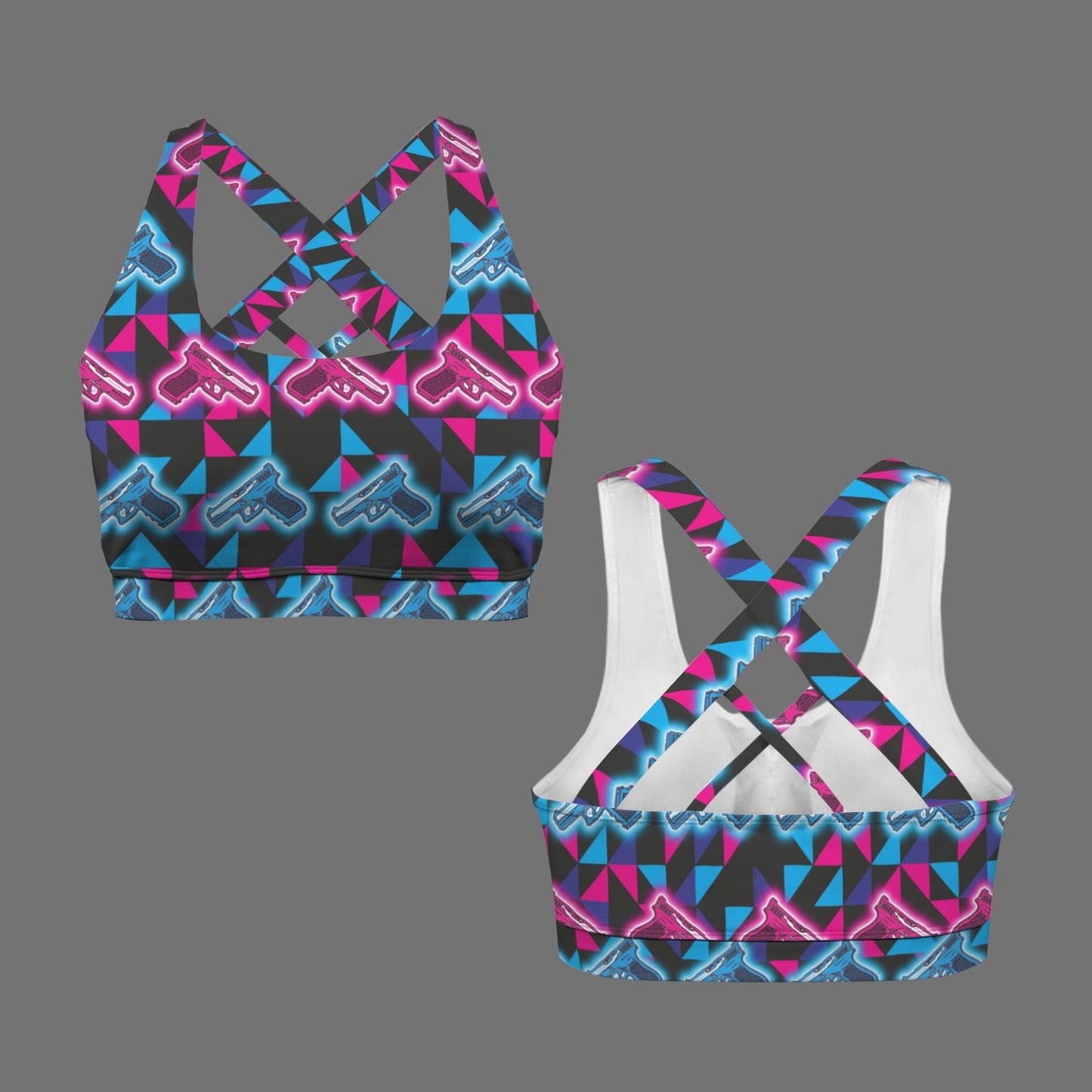 Neon Glocks Crisscross Sports Bra