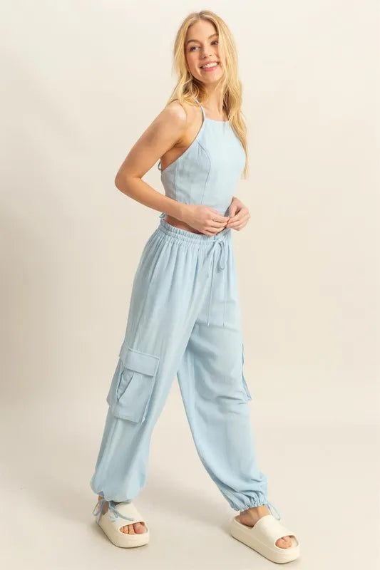 HYFVE Crop Top and Cargo Pants Set