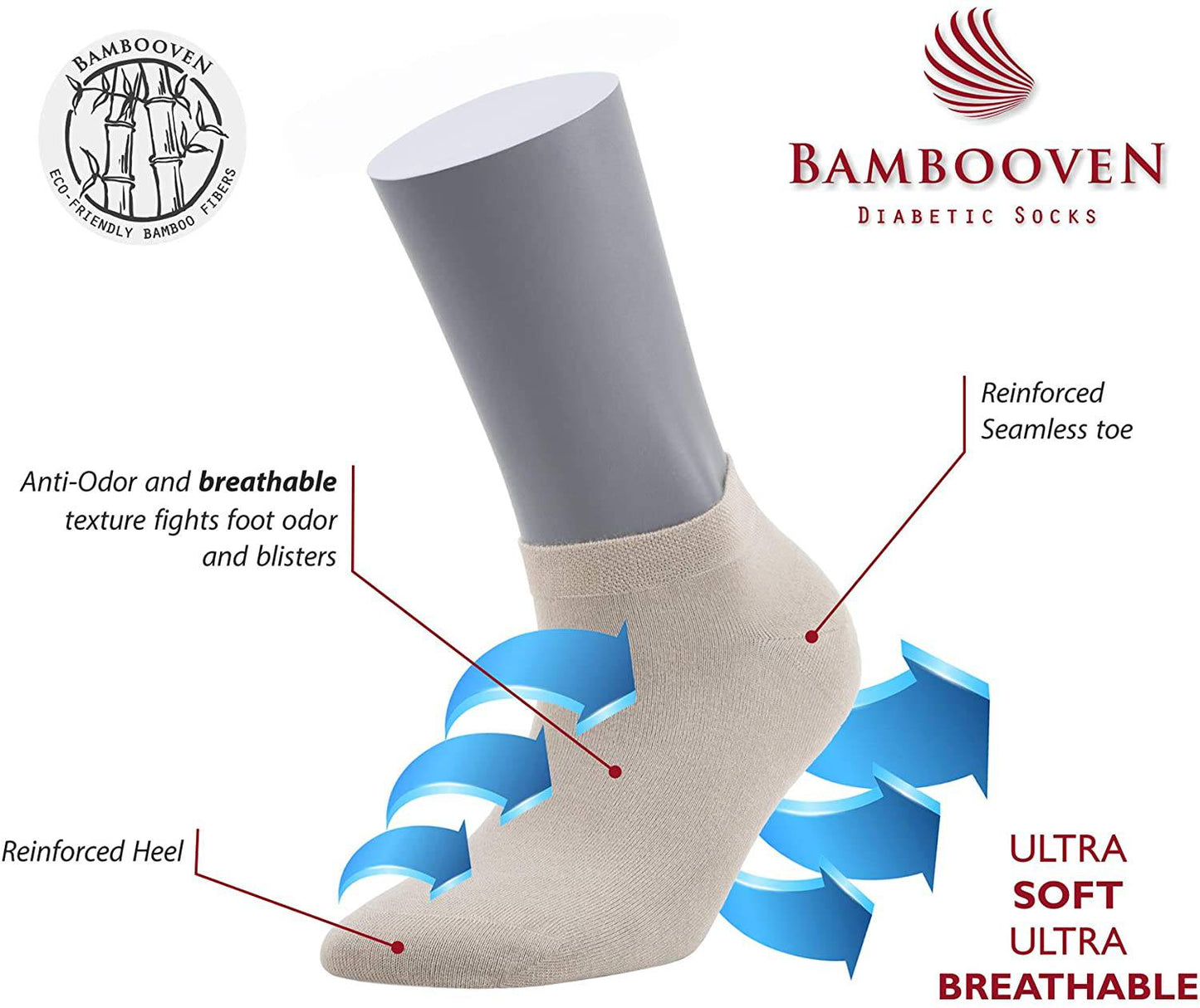 Women's Bamboo No Show Invisible Socks 6-Pack - 612
