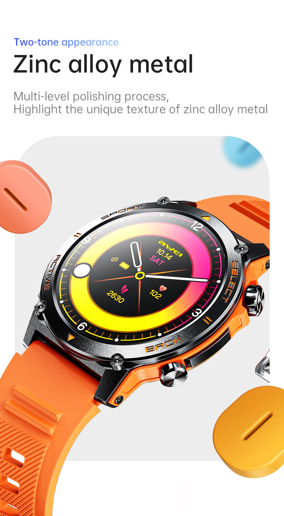 AWEI AMOLED Smartwatch H52 Multiple Colors