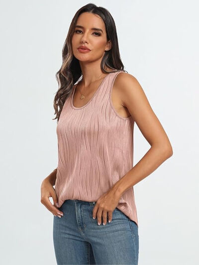 Round Neck Wide Strap Tank - Sybaritic Boutique