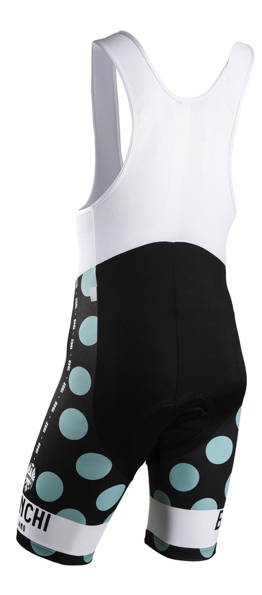 Bianchi-Milano Victory Men's Bib Shorts - Polka Dots (Black / Celeste) S, 4XL