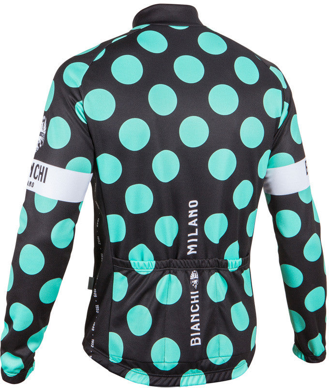 BIANCHI MILANO LEGGENDA1 Black Polka Dot Men's Long Sleeve Jersey (4XL)