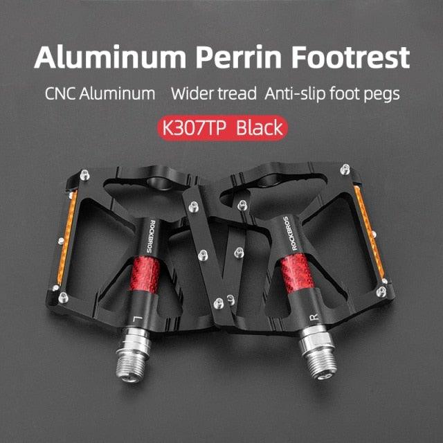 Bicycle Pedals Aluminum Alloy Ultralight Non-Slip Rainproof Reflective Bearing Road Bike Pedal Cycling Accessories Mountain Bike Pedals Ultra Strong Aluminum Alloy Flat Pedals Cycling Sealed Bearings Light Weight And Large Platform