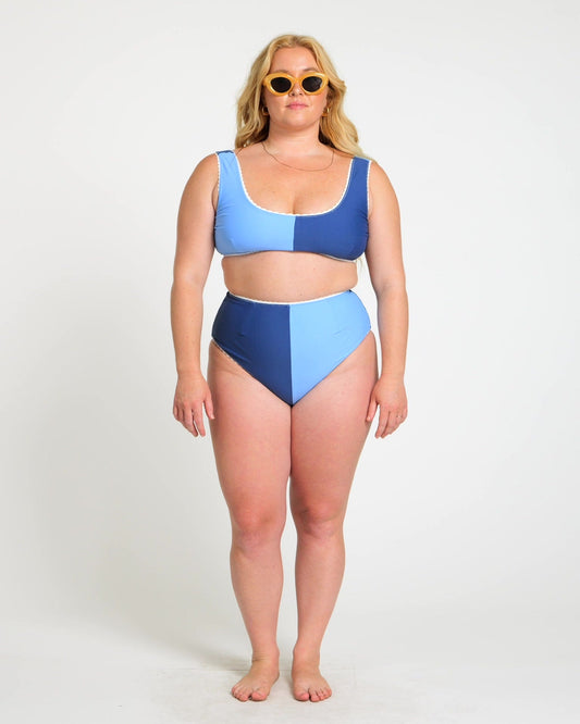 Two-Tone Bikini (Blue Poppy/Navy)