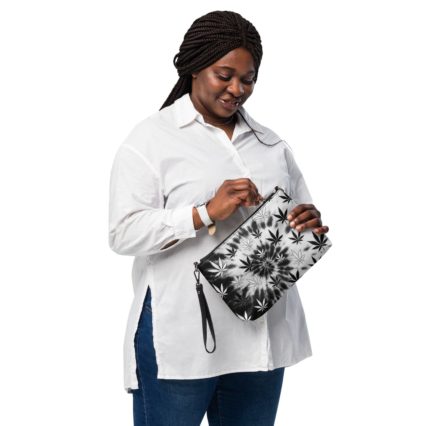 Black and white tiedye 420 Crossbody bag