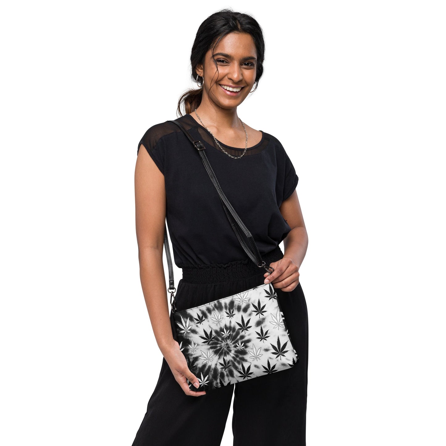 Black and white tiedye 420 Crossbody bag