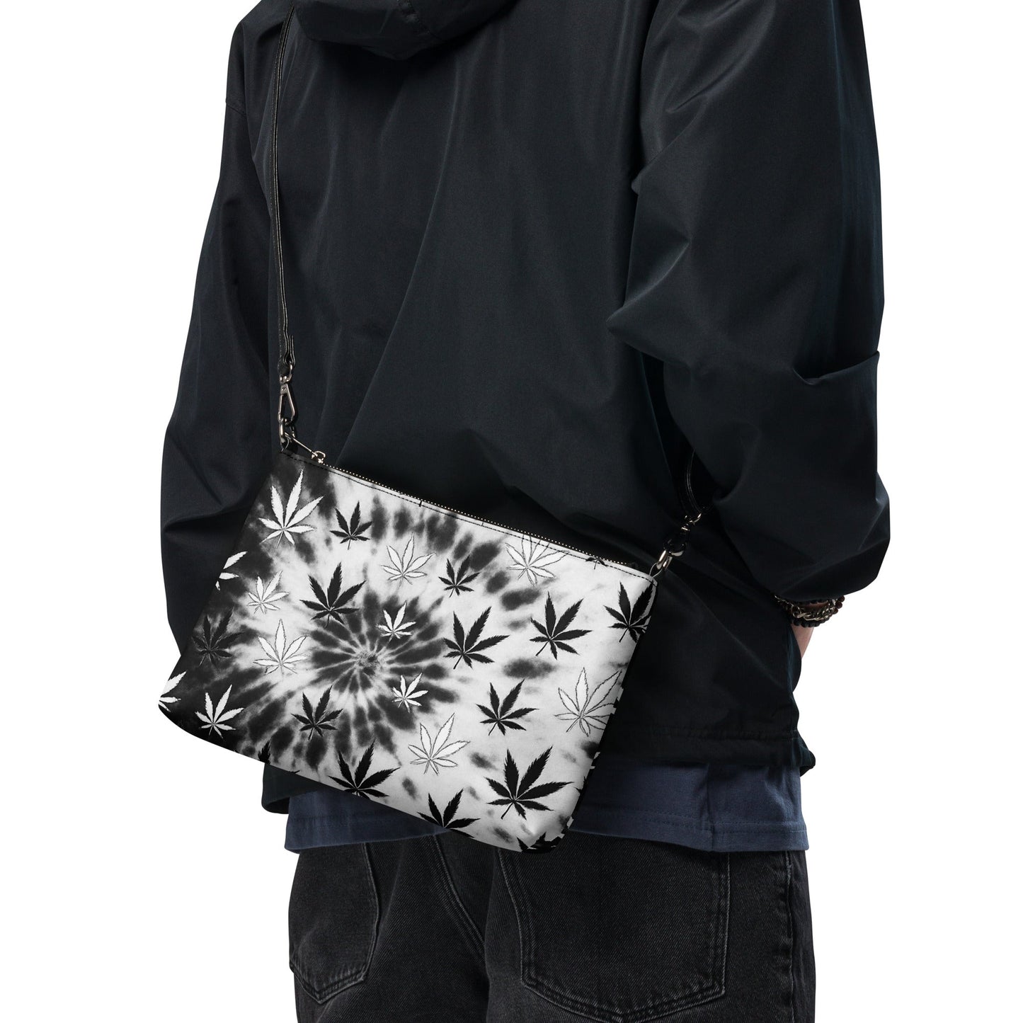 Black and white tiedye 420 Crossbody bag