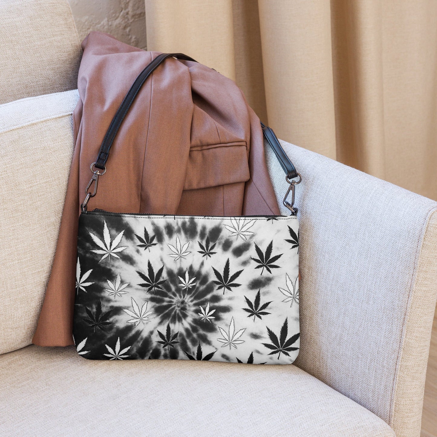 Black and white tiedye 420 Crossbody bag